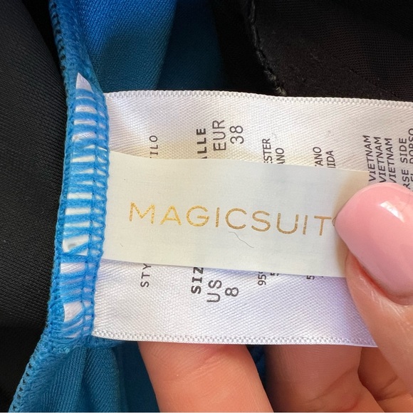 Magicsuit BLUE Solid Rita Wireless Ruffle Tankini Swim Top 8 Slimming Pool Beach - Picture 4 of 7